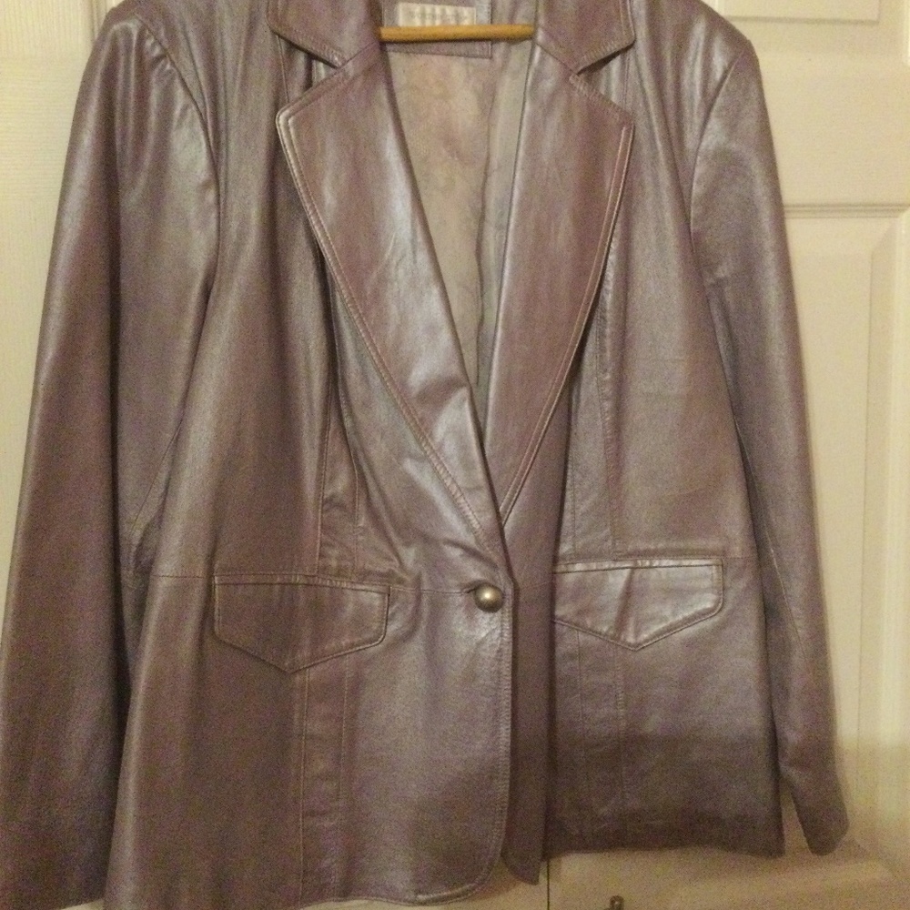 Worthington Lilac Leather Blazer